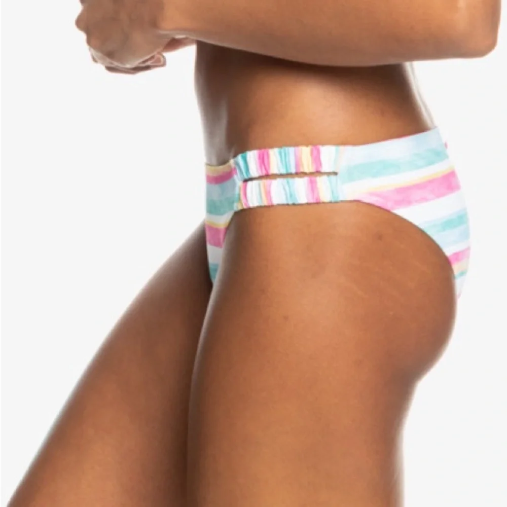 NWT ROXY Island in the Sun Printed Strappy Bikini Bottom, size Large - 1